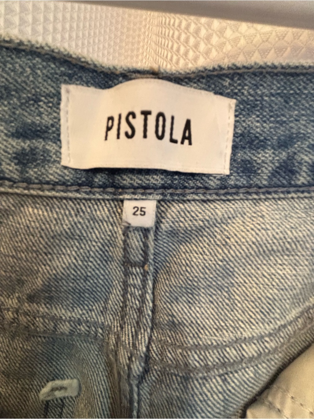 PISTOLA High Rise Wide Leg Distressed Raw Hem Jeans Medium Wash Size 25 - Picture 7 of 10